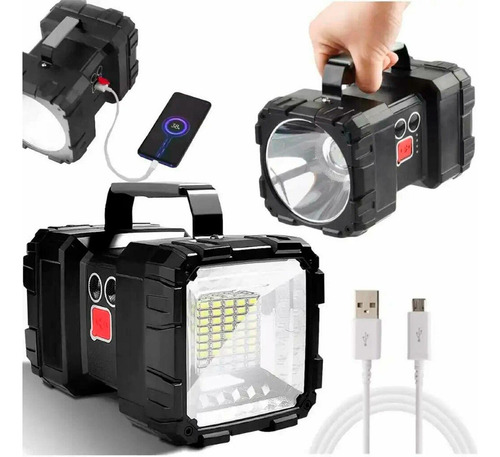 Lanterna Led Tática Recarregável Mini Portátil