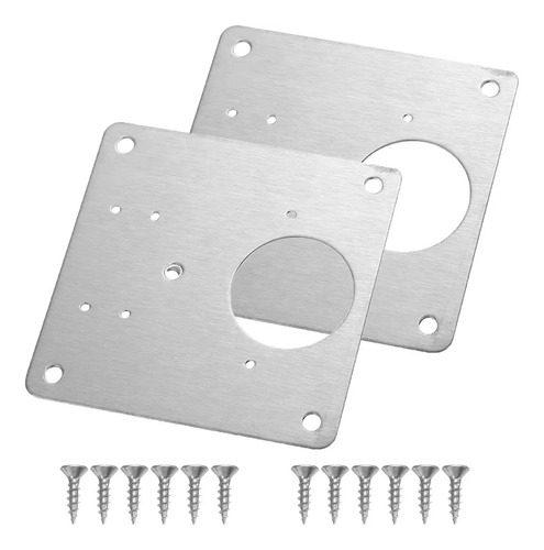 2 Pcs Placa De Reparacion Bisagra Mueble Tornillos Puerta