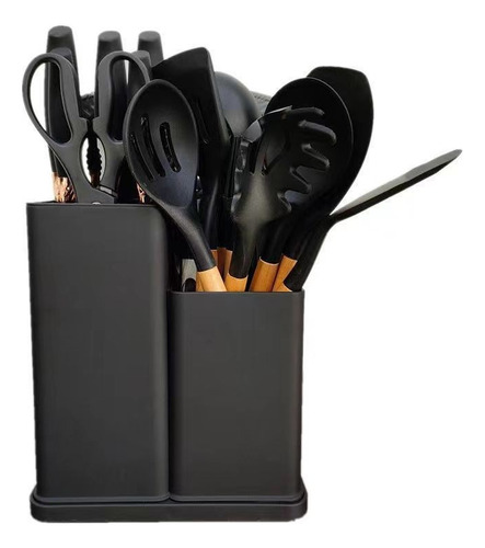 Set De Utensilios De Cocina Silicona 19 Piezas Con Base