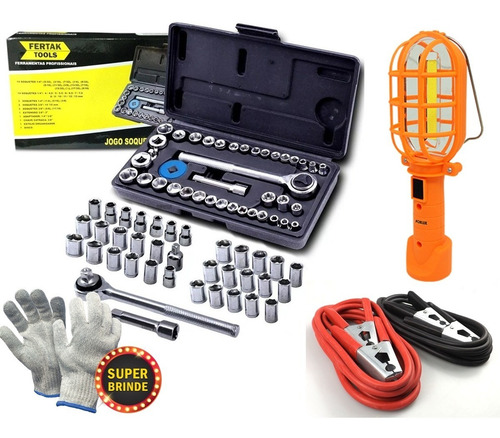 Imagem 1 de 5 de Kit Socorro Automotivo Ferramentas Catraca Pendente Chupeta