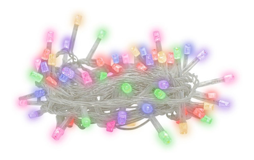 Imagen 1 de 6 de Serie Navideña 100 Led Luz Multicolor 8 Funciones 7 Mts