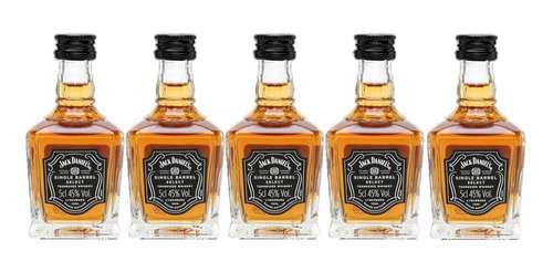 Jack Daniels Single Barrel 50ml Miniatura X5 Uds. (vidrio).