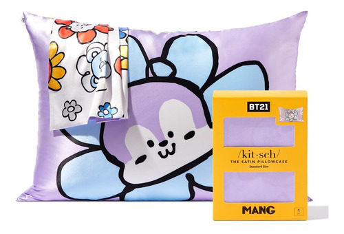 Funda De Almohada De Satén Kitsch X Bt21 (mang) Para Cabello