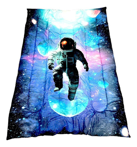 Acolchado Astronauta Espacial Reversible Infantil 1 1/2 Pzs