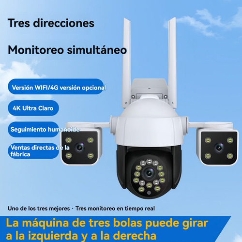 Cámara De Seguridad 3mp Vigilancia Exterior Impermeable Pano Color Blanco