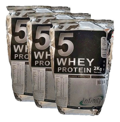 Kit 3 Pacotes Whey Protein 5w Infinity - 6 Kilos - Baunilha
