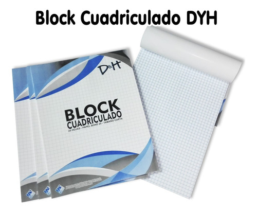 Block De Cuadros Carta 25 Hojas Bond - Pack X 12 Und