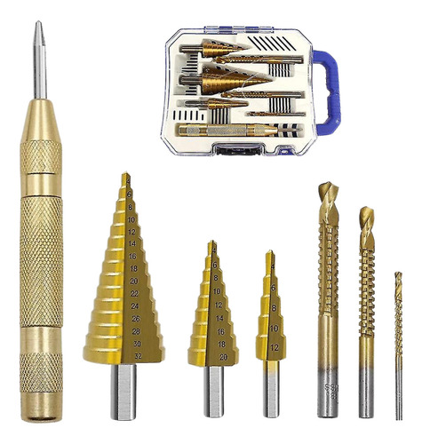 Kit Brocas Escalonada Aço Profissional 7 Peças