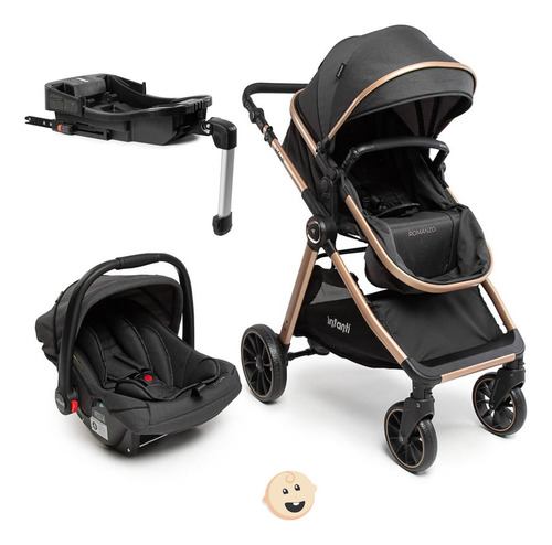 Carrinho Romanzo Com Bebê Conforto E Base Isofix Infanti