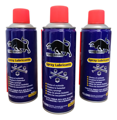 Spray Lubricante De 400ml Marca Toro Negro Pack 3 Unidades