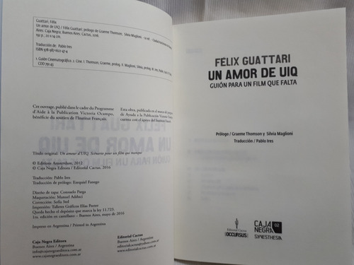 Imagen 4 de 6 de Un Amor De Uiq Guion Para Un Film Que Falta Felix Guattari