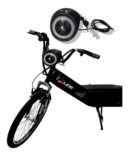 Farol Com Chave Para Bicicleta Elétrica E Triciclo Duos Bike