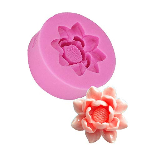 Molde De Silicona 3d Flor De Loto Para Diy Cupcake Cake Topp