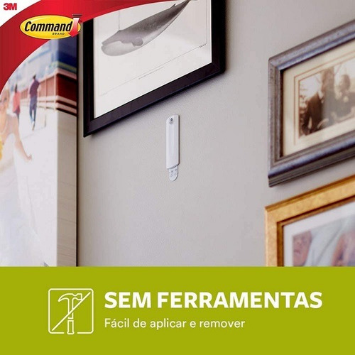 Suporte Adesivo Quadros Command Branco Grande Ate 2,3kg 3m