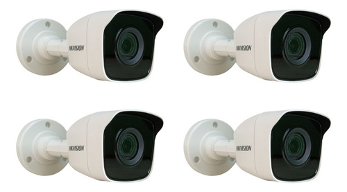 Kit 4 Cameras Bullet Hikvision 20m Lente 2,8mm 1mp 720p 4x1