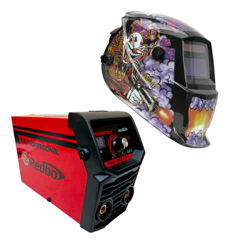 Soldadora Inversora Mma130s Redbo 127v + Careta Electrónica