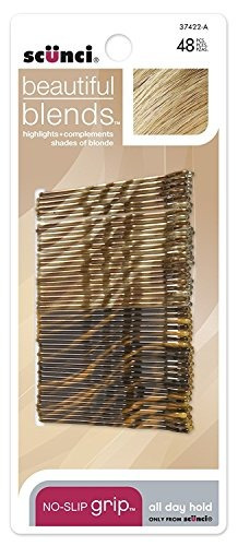 Scunci Antideslizante Hermosa Mezcla Rubia Bobby Pins, 48-co