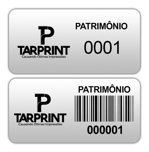 250 Etiquetas Patrimônio Patrimonial Inventario 45x20mm Fixa