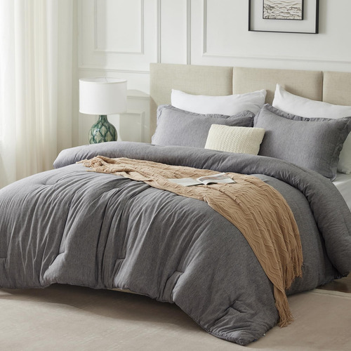 Cozylux Juego De Edredón Tamaño King ' 3 Piezas Gris Oscuro