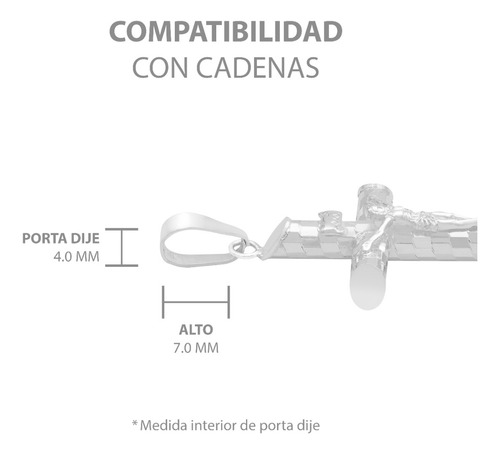 Dije Cruz Tubular Diamantado Ajedrez Cristo Plata 925 4.5 Cm Plateado