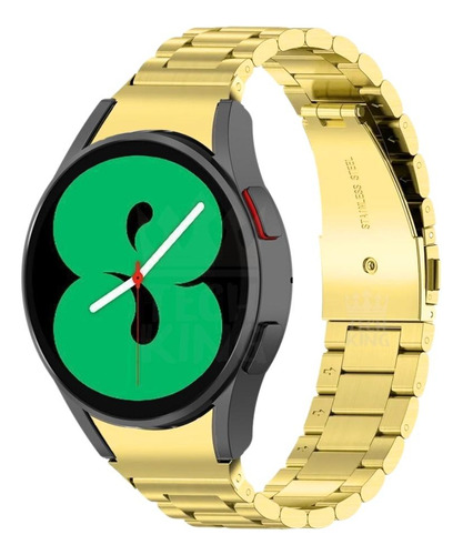 Pulseira De Metal Elos Premium Para Samsung Galaxy Watch4 40 Cor Dourado