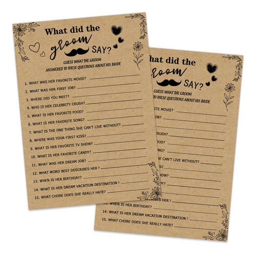 «what Did The Groom Say » 50 Tarjeta Despedida Soltera