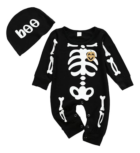 Ropa Halloween Para Niño Pequeño Disfraz Esqueleto Con Capuc