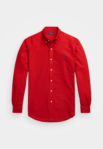 Camiseta Oxford Polo Roja Manga Larga
