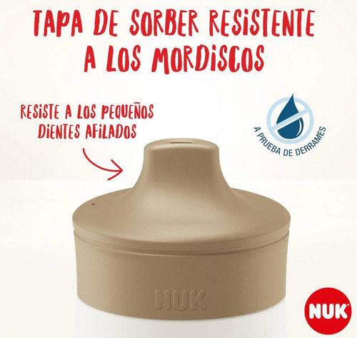 Vaso Nuk Mini Me Flip 450 Ml Con Tapa 2 En 1 Color Verde