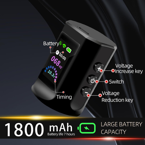 Kit De Tatuaje Poseidon Con 20 Cartuchos Y Batería 1800mah