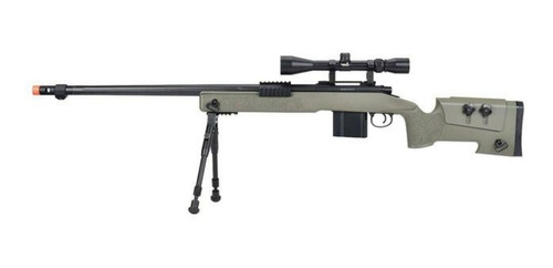 Airsoft 6mm Sniper Mb4410 Wellfire Bipode Mira 3-9x40 Xt P