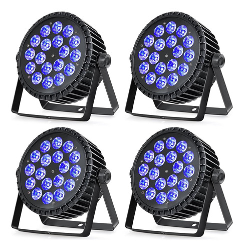 Luces De Escenario Led Par Can, 18 X 12 W, Rgbw, 4 En 1, Dj