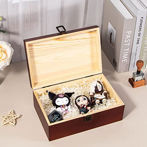 Caja De Almacenamiento De Madera Con Tapa Abatible Y Broche