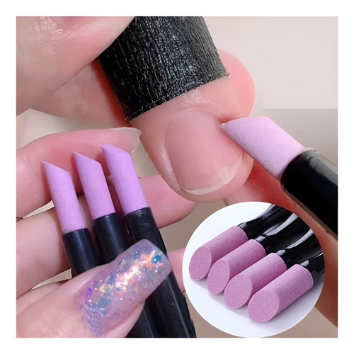 5 Unidades, Bolígrafo Pulidor, Pulidor, Lápiz De Manicura, Negro /purpura Bolígrafo