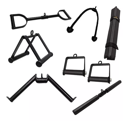 Kit Puxadores 05 peças Academia Musculação Rei do Fitness - Peças