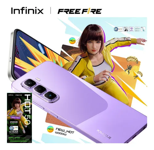 comprar Colaborado Con Free Fire Infinix Hot 50 Pro Morado Dual Sim 256gb 8gb+8gb Ram