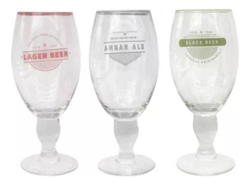 Set De 3 Copones Cerveceros Glasso