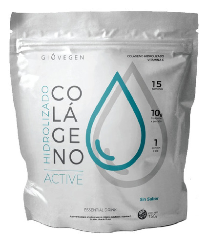 Colágeno Hidrolizado + Vitamina C  Giovegen Active X 150 G