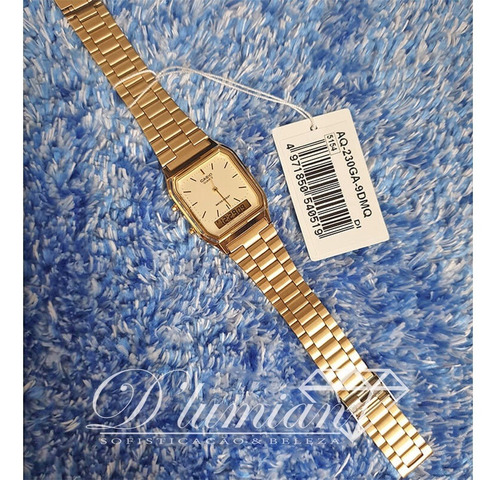 Imagem 3 de 10 de Relogio Casio Aq-230ga-9dmq Digital Analogico Dourado