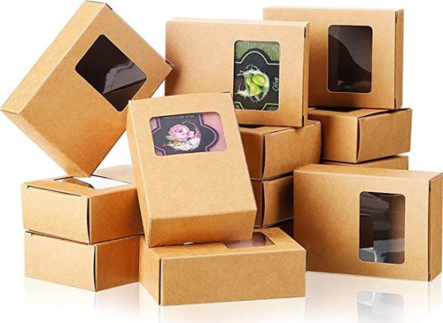 Cajas De Embalaje De Jabón De Papel Kraft 3.5x 2.6x1.2 Pul.