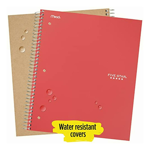 Five Star Spiral Notebook, 3 Subject, 150 College Ruled