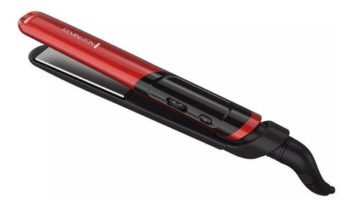 Plancha de cabello Remington T|Studio Silk Ceramic Slim S9610 negra y roja 120V