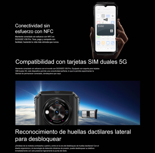 Doogee V30 Pro - Resistente, Ram 12 Gb, Rom 512 Gb