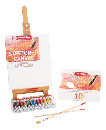 Kit Basico De Pintura Al Oleo + Caballete Art Creation