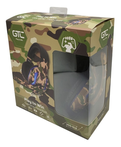 Imagen 5 de 6 de Auriculares Gamer Gtc Hsg-518 C/luces Pc Ps4 Xbox C/adap