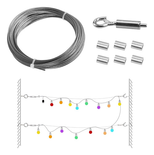 Muzata Kit Cadena Luz Colgante 65 Pe Para Exterior Globo 1