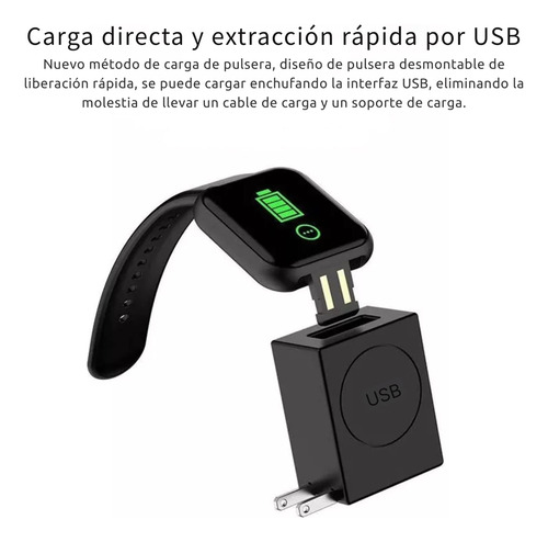 Smartwatch Reloj Inteligente Smart Band Bluetooth Bracelet Gym Running Silicona Azul Marino Deportivo