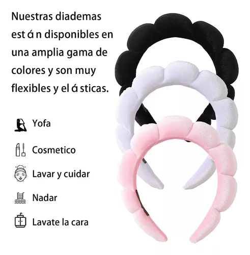 Diademas Para Skincare Mujer, 3 Piezas Munequeras