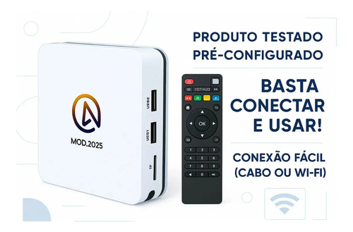 Tv Box Uni S1 V10: Original, 4k, Sem Mensalidades, Vitalicio Branco Padrão
