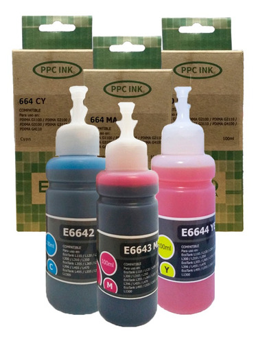 Pack Colores Tinta Compatible Con Epson T6642/43/44 Ppc Ink